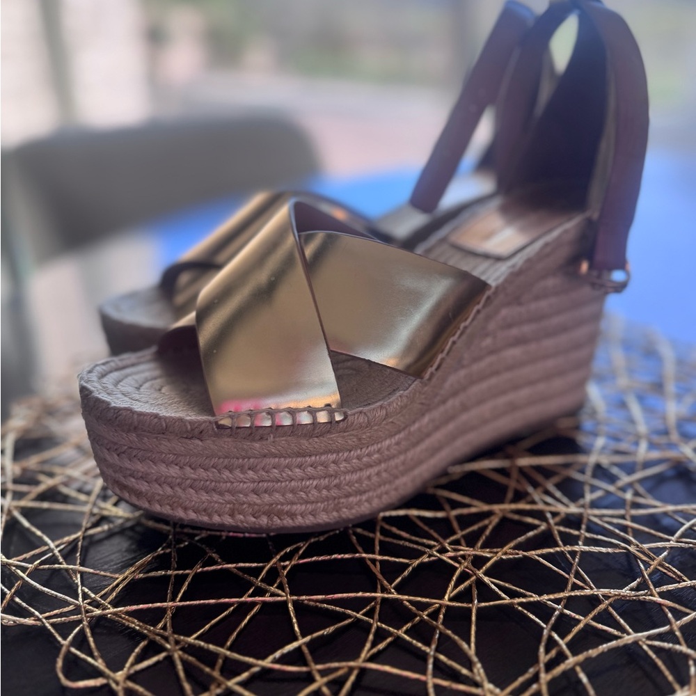 Gold Wedge Sandals